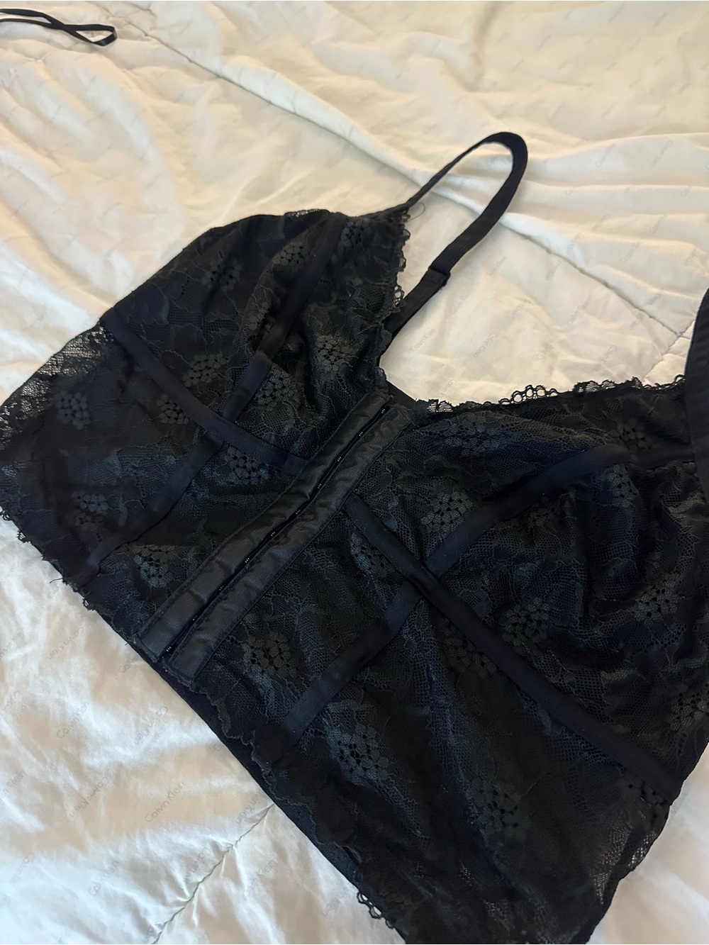 Colsie Black Lace Longline Bralette